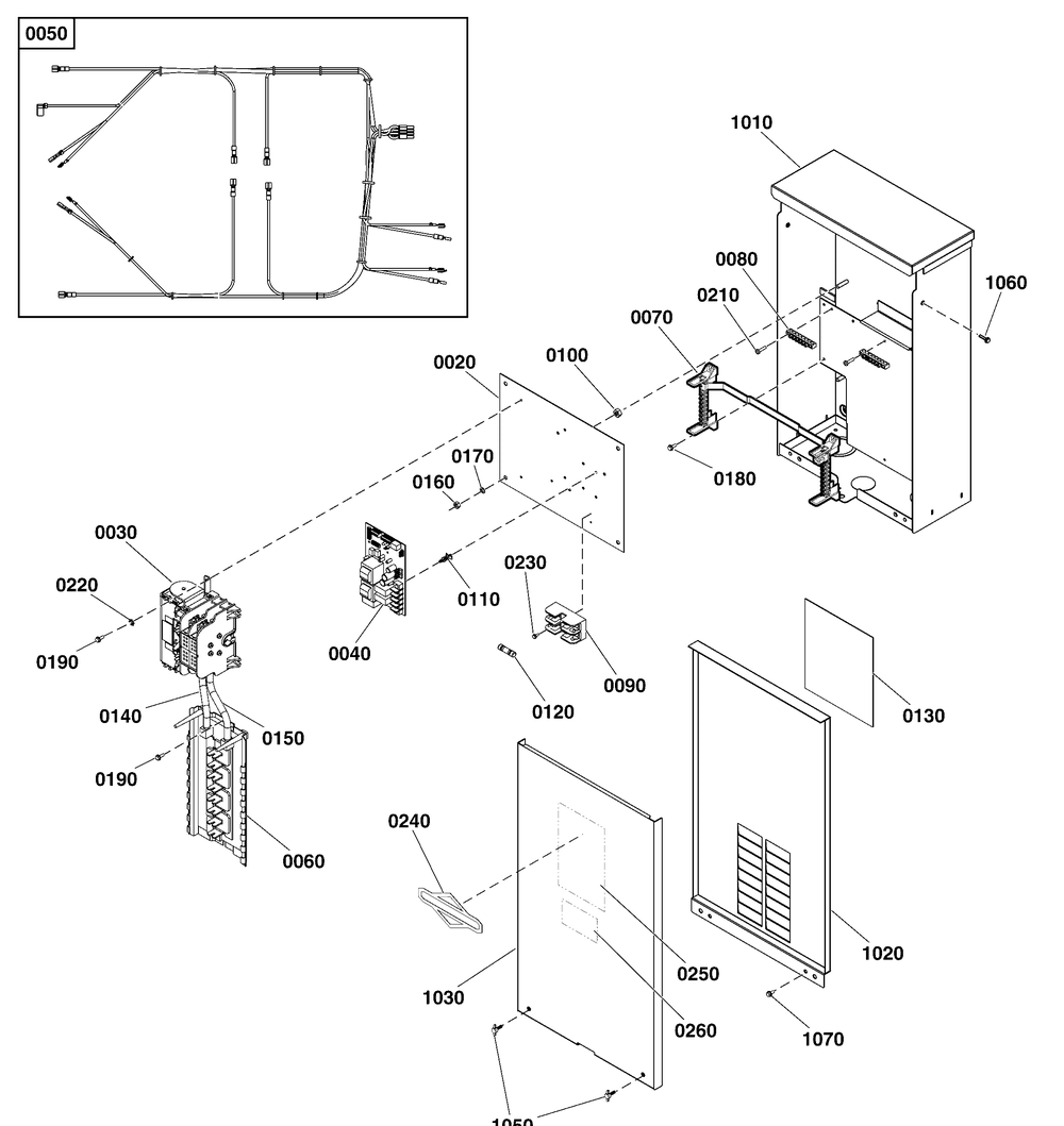 Transfer Switch - Enclosure Diagram and Parts List for 040532-01  Briggs and Stratton Generator